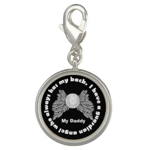 Guardian Angel wings with picture Charm