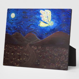 Guardian Angel with Baby Painting Art Gift Plaque