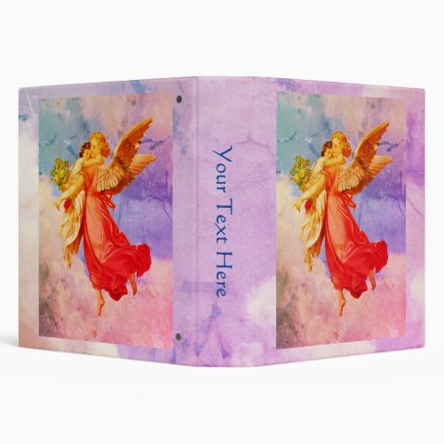 Guardian Angel With Child Art Personalized  3 Ring Binder