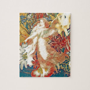Guardian Angel with Child in Flower Garden Jigsaw Puzzle