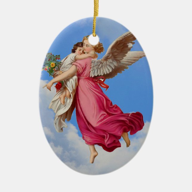 Guardian Angel With Child Ornament (Front)