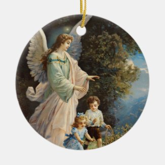 Guardian Angel with Children Keepsake Art Ornament