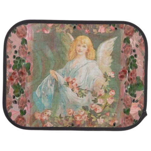 Guardian Angel with Pink Roses Car Floor Mat