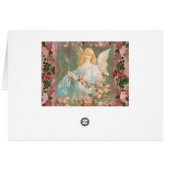 Guardian Angel with Pink Roses Cards (Back Horizontal)