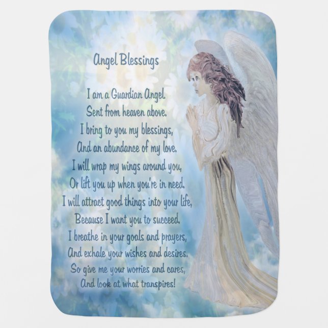 Guardian Angel with Poem Baby Blanket (Front)