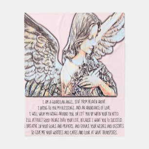 Guardian Angel with Poem Fleece Blanket