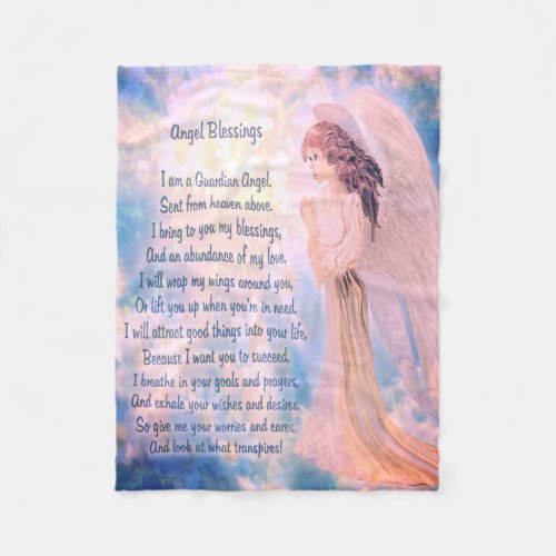 Guardian Angel with Poem Fleece Blanket