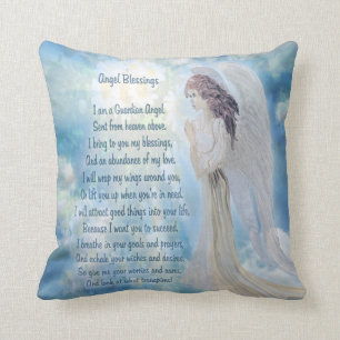 Guardian Angel with Poem Throw Pillow