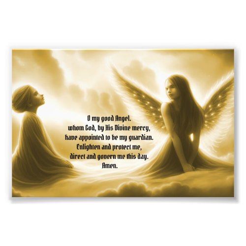 Guardian Angel with Prayer Photo Print