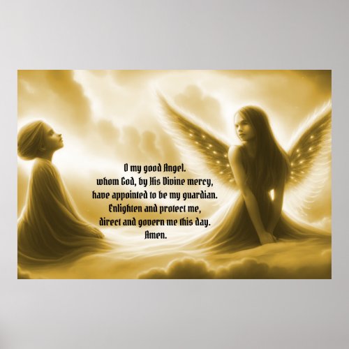 Guardian Angel with Prayer Poster