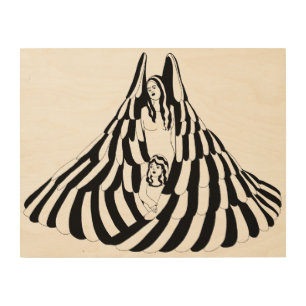 Guardian Angel Woman with little girl Art 