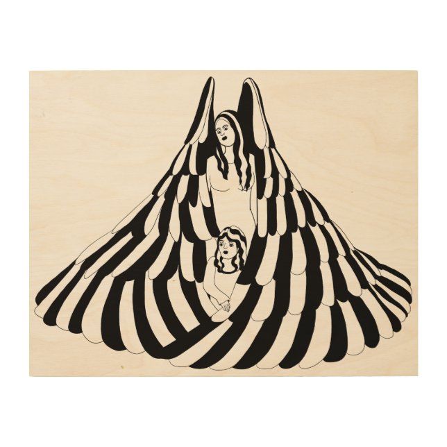 Guardian Angel Woman with little girl Art  (Front)