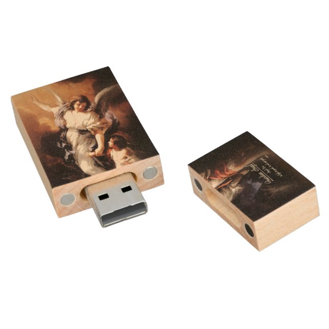 Guardian Angel Wood Flash Drive (Angled)