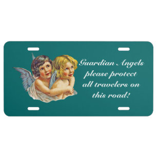 Guardian Angels And Prayer License Plate