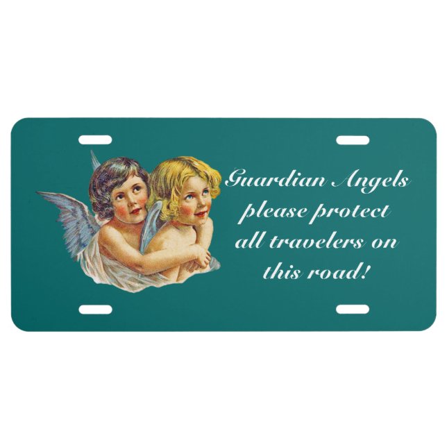 Guardian Angels And Prayer License Plate (Front)
