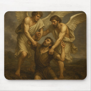 Guardian Angels Lifting a Man from Despair Mouse Pad