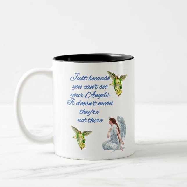 Guardian angels watch over you Two-Tone coffee mug (Left)