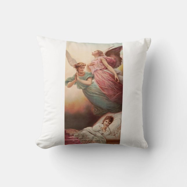Guardian angels with child throw pillow (Front)