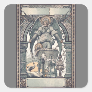 Guardian angels with Jesus child Square Sticker