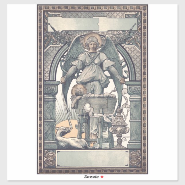 Guardian angels with Jesus child Sticker (Sheet)