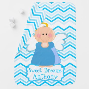 Guardian Blue Angel Baby Blanket by Boopoobeedoogift at Zazzle