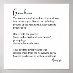 Guardian Comfort Encouragement Poem wall art