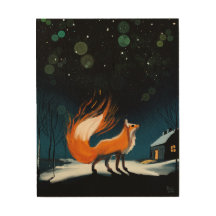 Guardian Fox Wood Wall Art