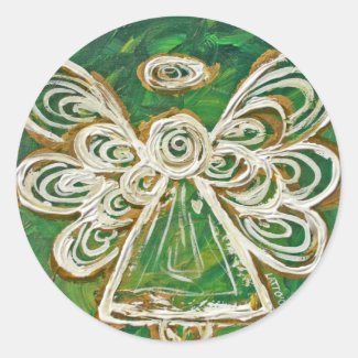 Guardian Green Angel Art Custom Stickers