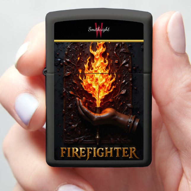 Guardian Hand Holding Sacred Fire Design Zippo Lighter (In Hand)