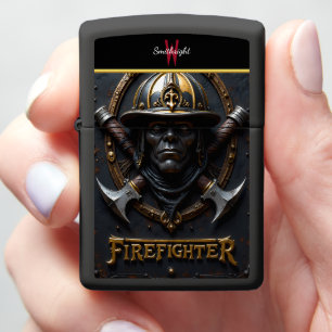 Guardian Helmet Crossed Axes Fireman Art Zippo Lighter