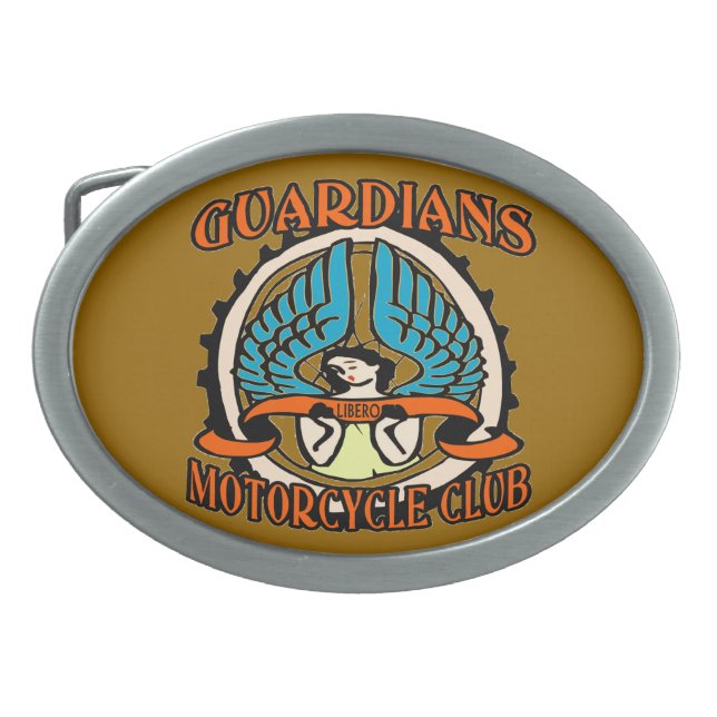 Guardian Motorcycle Club Oval Belt Buckle (Front)