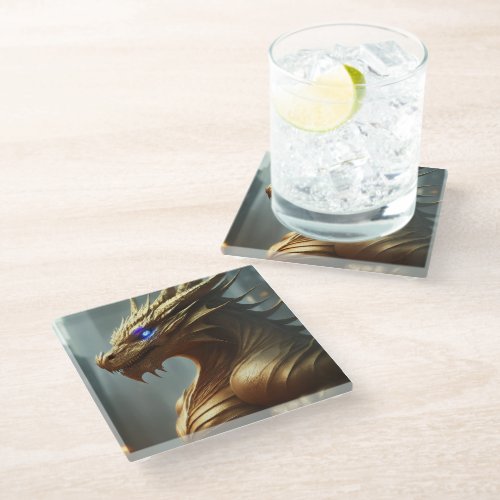 Guardian of Gold Glass Coaster