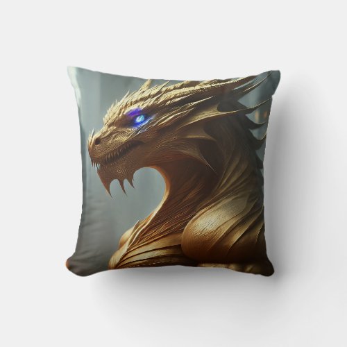 Guardian of Gold Throw Pillow