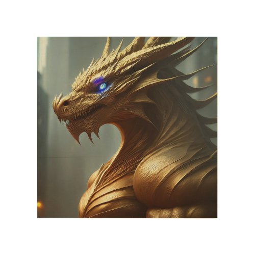 Guardian of Gold Wood Wall Art