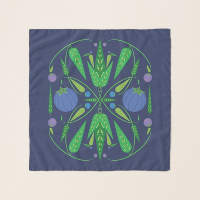 Guardian Of The Blueberries Chiffon Scarf (Front)