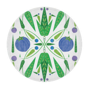 Guardian Of The Blueberries Glass Cutting Boards 