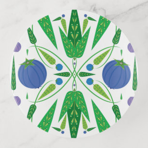 Guardian Of The Blueberries Glass Trinket Tray