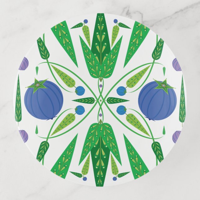 Guardian Of The Blueberries Glass Trinket Tray (Front)