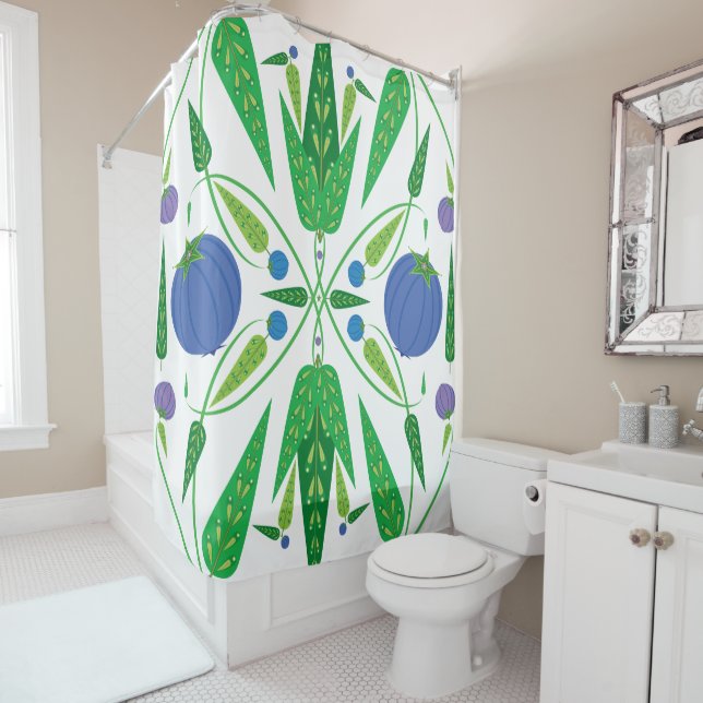 Guardian Of The Blueberries Shower Curtain (In Situ)