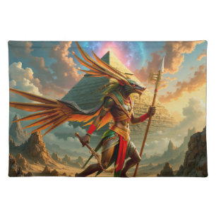 Guardian of the Celestial Gate – Anubis Cloth Placemat