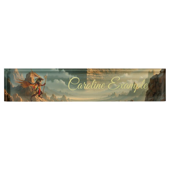Guardian of the Celestial Gate – Anubis  Desk Name Plate (Front)