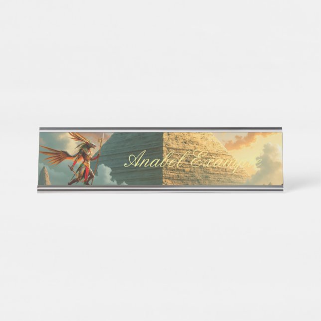 Guardian of the Celestial Gate – Anubis  Desk Name Plate (Front)