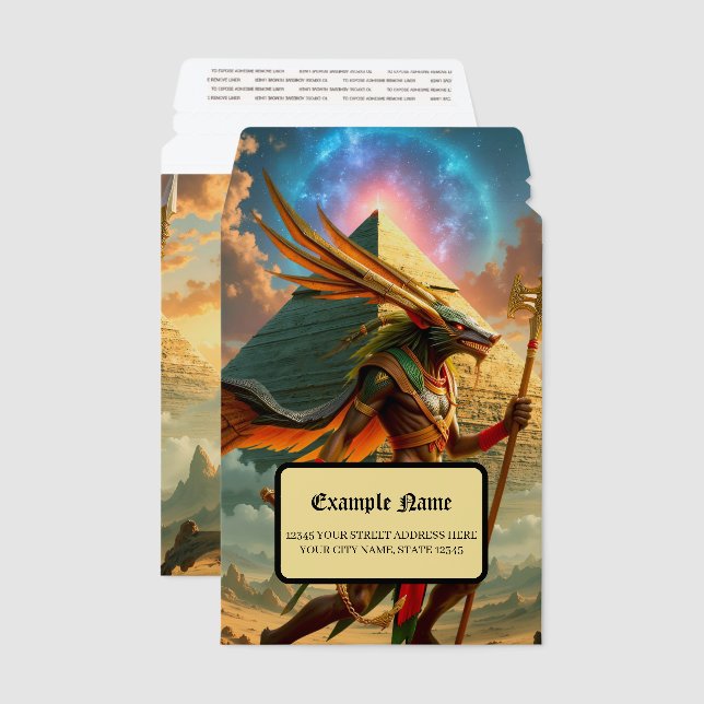 Guardian of the Celestial Gate – Anubis  Envelope Mailers (Front & Back)