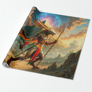 Guardian of the Celestial Gate – Anubis Wrapping Paper