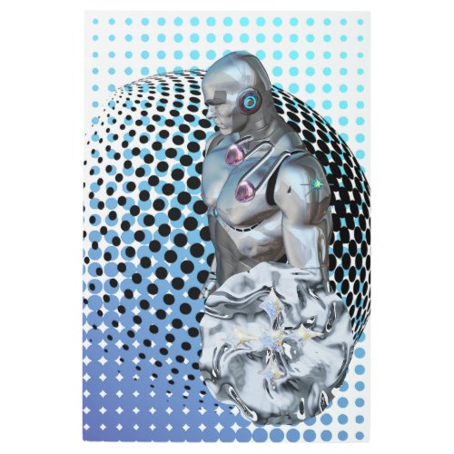 Guardian of the Digital Realm Metal Print