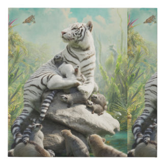 Guardian of the Emerald Spring Faux Canvas Print