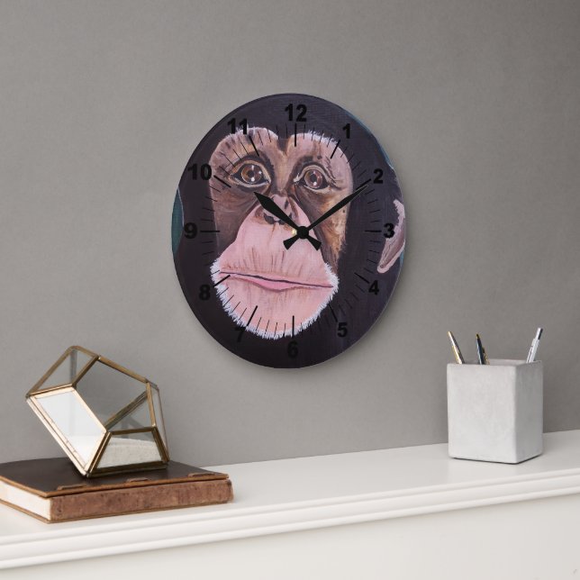 Guardian of the Forest Painting by Alfred Fox Large Clock (Office)