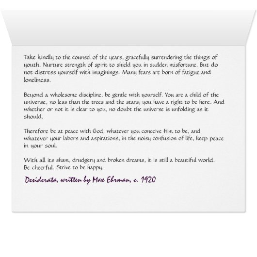 Guardian of the Galaxy DESIDERATA (Inside Horizontal (Bottom))