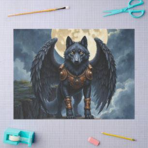 Guardian of the Moon – The Black Winged Wolf.  Tissue Paper