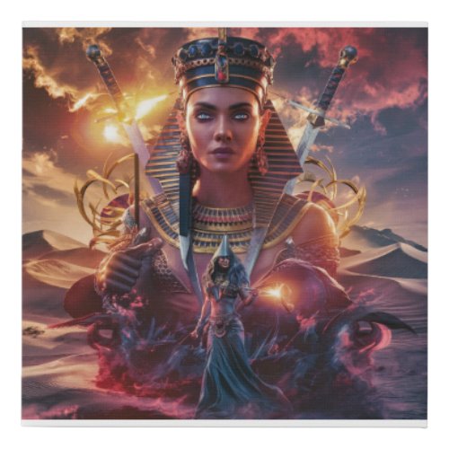 Guardian of the Nile Mystic Queens Power Faux Canvas Print